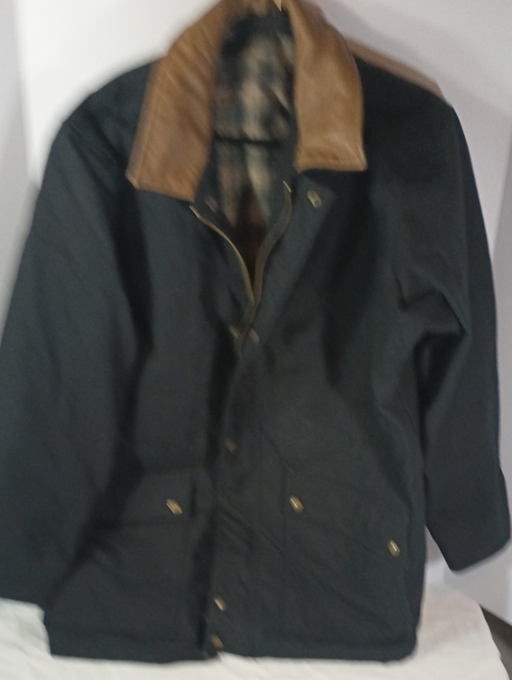 Pendleton Black Field Jacket with Brown Collar